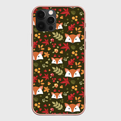 Чехол для iPhone 12 Pro Max Осенние лисички, цвет: 3D-светло-розовый