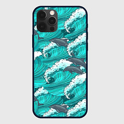 Чехол iPhone 12 Pro Max Лазурные дельфины