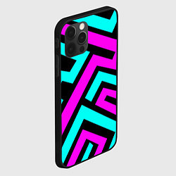 Чехол для iPhone 12 Pro Max Maze: Violet & Turquoise, цвет: 3D-черный — фото 2