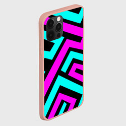 Чехол для iPhone 12 Pro Max Maze: Violet & Turquoise, цвет: 3D-светло-розовый — фото 2