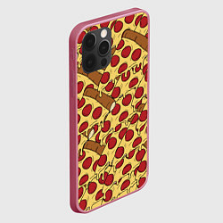 Чехол для iPhone 12 Pro Max Любитель пиццы, цвет: 3D-малиновый — фото 2