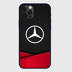 Чехол для iPhone 12 Pro Max Mercedes Benz: Grey Carbon, цвет: 3D-черный