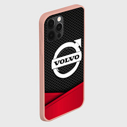 Чехол для iPhone 12 Pro Max Volvo: Grey Carbon, цвет: 3D-светло-розовый — фото 2