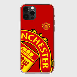 Чехол для iPhone 12 Pro Max FC Man United: Red Exclusive, цвет: 3D-светло-розовый