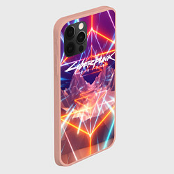 Чехол для iPhone 12 Pro Max Cyberpunk 2077: Neon Lines, цвет: 3D-светло-розовый — фото 2