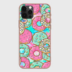 Чехол для iPhone 12 Pro Max Сахарные пончики, цвет: 3D-светло-розовый