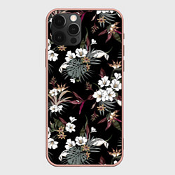 Чехол iPhone 12 Pro Max Белые цветы в темноте