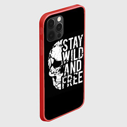 Чехол для iPhone 12 Pro Max Stay wild and free, цвет: 3D-красный — фото 2