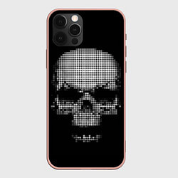 Чехол для iPhone 12 Pro Max Пиксельный череп, цвет: 3D-светло-розовый