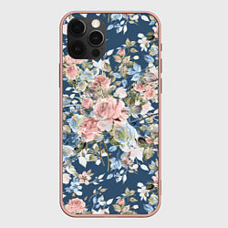 Чехол для iPhone 12 Pro Max Цветущие розы, цвет: 3D-светло-розовый