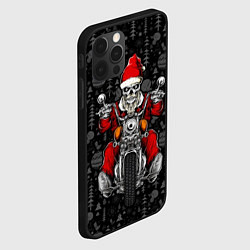 Чехол для iPhone 12 Pro Max Santa skeleton on a motorcycle, цвет: 3D-черный — фото 2