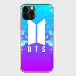 Чехол для iPhone 12 Pro Max BTS: Violet Butterflies, цвет: 3D-светло-розовый