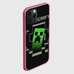 Чехол для iPhone 12 Pro Max Minecraft Creeper, цвет: 3D-малиновый — фото 2