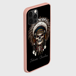 Чехол для iPhone 12 Pro Max Череп с роучем, цвет: 3D-светло-розовый — фото 2