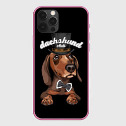 Чехол для iPhone 12 Pro Max Dachshund Club, цвет: 3D-малиновый