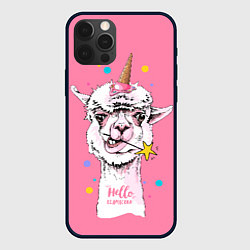 Чехол для iPhone 12 Pro Max Hello llamacorn - ice cream, цвет: 3D-черный