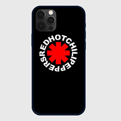 Чехол iPhone 12 Pro Max Red Hot chili peppers logo on black