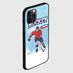 Чехол для iPhone 12 Pro Max Хоккей Russia, цвет: 3D-черный — фото 2