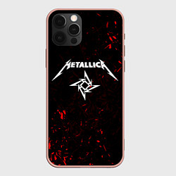 Чехол для iPhone 12 Pro Max METALLICA, цвет: 3D-светло-розовый