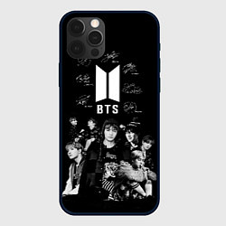 Чехол iPhone 12 Pro Max BTS плакат с автографами
