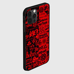 Чехол для iPhone 12 Pro Max ЛОГОТИПЫ РОК ГРУПП, цвет: 3D-черный — фото 2