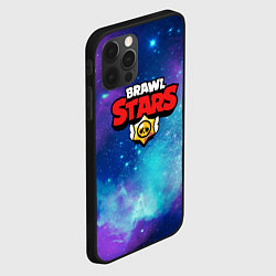 Чехол для iPhone 12 Pro Max BRAWL STARS лого в космосе, цвет: 3D-черный — фото 2