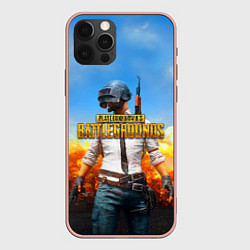 Чехол для iPhone 12 Pro Max PUBG, цвет: 3D-светло-розовый