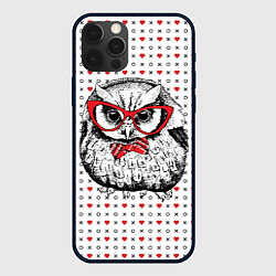 Чехол для iPhone 12 Pro Max Мудрая сова в очках, цвет: 3D-черный