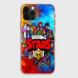 Чехол для iPhone 12 Pro Max BrawlStars All heroes, цвет: 3D-светло-розовый