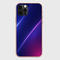 Чехол iPhone 12 Pro Max Фиолетово 3d волны 2020