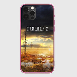Чехол для iPhone 12 Pro Max STALKER 2, цвет: 3D-малиновый