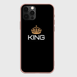 Чехол для iPhone 12 Pro Max Король, цвет: 3D-светло-розовый