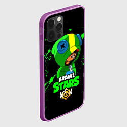 Чехол для iPhone 12 Pro Max Brawl Stars LEON, цвет: 3D-сиреневый — фото 2