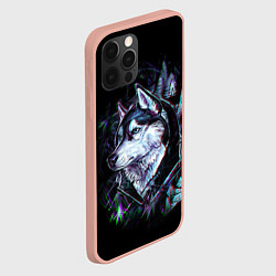 Чехол для iPhone 12 Pro Max Волк, цвет: 3D-светло-розовый — фото 2