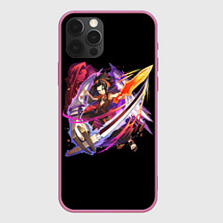 Чехол для iPhone 12 Pro Max Shaman king, цвет: 3D-малиновый