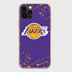 Чехол для iPhone 12 Pro Max LA LAKERS, цвет: 3D-светло-розовый