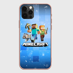Чехол для iPhone 12 Pro Max Minecraft Майнкрафт, цвет: 3D-светло-розовый