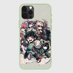 Чехол для iPhone 12 Pro Max MY HERO ACADEMIA веселая команда, цвет: 3D-салатовый