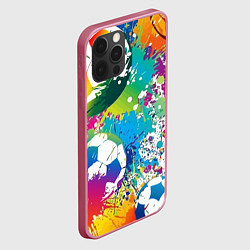 Чехол для iPhone 12 Pro Max Football Paints, цвет: 3D-малиновый — фото 2