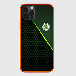 Чехол для iPhone 12 Pro Max Skoda, цвет: 3D-красный