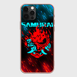 Чехол для iPhone 12 Pro Max CYBERPUNK 2077 SAMURAI, цвет: 3D-светло-розовый