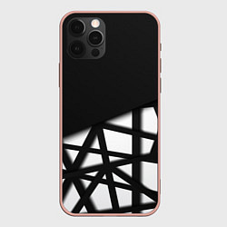 Чехол для iPhone 12 Pro Max BLACK GEOMETRY, цвет: 3D-светло-розовый
