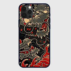 Чехол для iPhone 12 Pro Max Dsquared tatoo DRAGON, цвет: 3D-черный