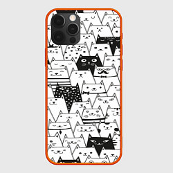 Чехол для iPhone 12 Pro Max КОТЫ WHITE, цвет: 3D-красный