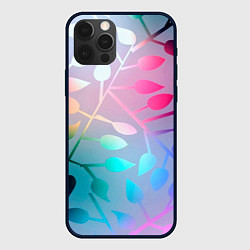 Чехол для iPhone 12 Pro Max Листья, цвет: 3D-черный