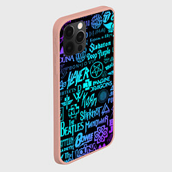 Чехол для iPhone 12 Pro Max ЛОГОТИПЫ РОК ГРУПП, цвет: 3D-светло-розовый — фото 2