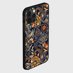 Чехол для iPhone 12 Pro Max Узор орнамент цветы этно, цвет: 3D-черный — фото 2