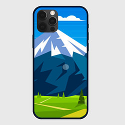 Чехол для iPhone 12 Pro Max Горы пейзаж природа вектор, цвет: 3D-черный