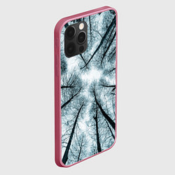 Чехол для iPhone 12 Pro Max Деревья вид снизу мрачный, цвет: 3D-малиновый — фото 2