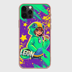 Чехол для iPhone 12 Pro Max BRAWL STARS LEON, цвет: 3D-светло-розовый